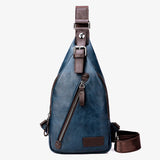 Leather Men Chest Bag Casual Crossbody Bag For Man Sling Chest Pack Business Sho