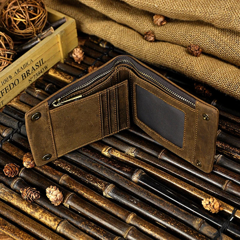 Men's Vintage Leather Travel Wallet Purse 1003