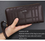 Men's Leather Wallet with Wrist Strap Clutch