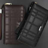 Men's Leather Wallet with Wrist Strap Clutch
