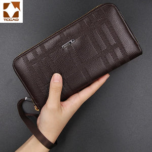 Men's Leather Wallet with Wrist Strap Clutch