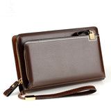 Men's Double Zipper Clutch Wallet Retro Handbag Business