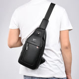 Men Leather Messenger Bag Chest Pack Vintage Crossbody Shoulder Bag
