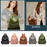 Rivets PU Backpack Women Teenage Student Waterproof School Bag