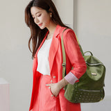 Rivets PU Backpack Women Teenage Student Waterproof School Bag
