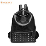 Rivets PU Backpack Women Teenage Student Waterproof School Bag