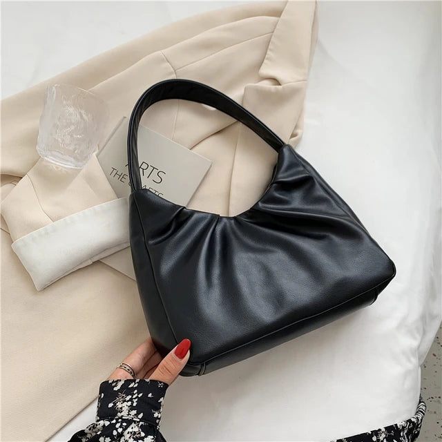 Women's PU Leather Underarm Tote Bag