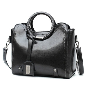 Vintage High Shoulder Bag for Women PU Leather Retro Style Handbags
