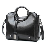 Vintage High Shoulder Bag for Women PU Leather Retro Style Handbags