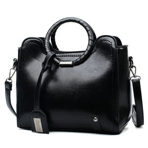 Vintage High Shoulder Bag for Women Retro PU Leather