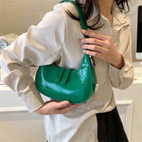 Circular Patent Leather Side Shoulder Bag for Women