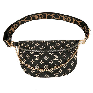 Canvas Chain Chest Bag Lady Belt Bag Purse Lipstick Bag