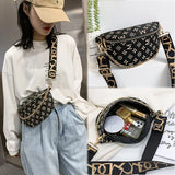 Canvas Chain Chest Bag Lady Belt Bag Purse Lipstick Bag