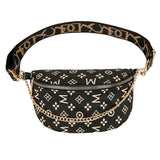 Canvas Chain Chest Bag Lady Belt Bag Purse Lipstick Bag