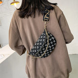 Canvas Chain Chest Bag Lady Belt Bag Purse Lipstick Bag