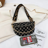 Canvas Chain Chest Bag Lady Belt Bag Purse Lipstick Bag