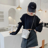 Rivet Bucket Bag Chain Tassel Crossbody Mini Purse Shoulder Bag