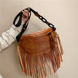 Saddel Tassels Crossbody Bag Women Tote Handbag Purses Messenger Bags