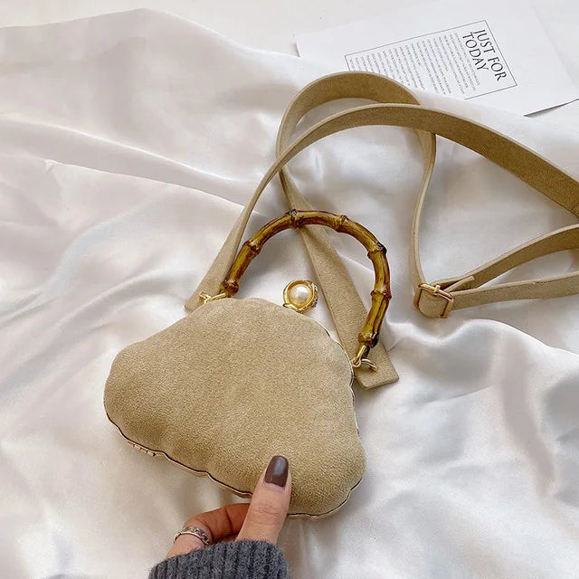 Women's Shoulder Bag with Pearls Mini Crossbody Clutch