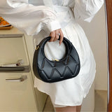 Half Moon Shoulder Bag PU Leather Crossbody Tote for Women