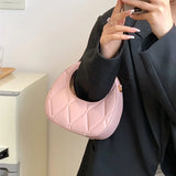 Half Moon Shoulder Bag PU Leather Crossbody Tote for Women