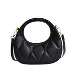 Half Moon Shoulder Bag PU Leather Crossbody Tote for Women
