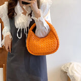 Small PU Leather Woven Tote Bags Women's Shoulder Bag