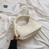 Small PU Leather Woven Tote Bags Women's Shoulder Bag