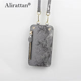 Snake Grain Leather Mini Shoulder Bag Woman Mobile Phone Bag