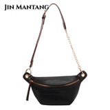 Casual PU Leather Chest Bag for Women Crossbody Waist Pack