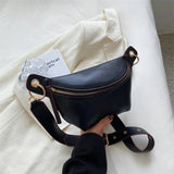 Casual PU Leather Chest Bag for Women Crossbody Waist Pack