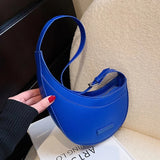 Spring PU Leather Handbags For Women Ladies Irregular Shoulder Half Moon