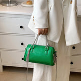 Tassel Crossbody Bag Thick Chain Rivet Messenger Bag