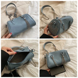 Tassel Crossbody Bag Thick Chain Rivet Messenger Bag