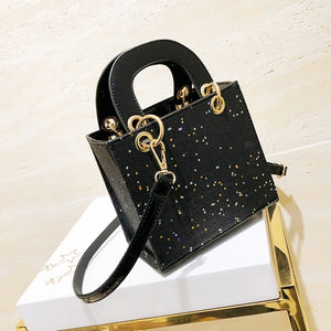 High Patent Leather Sequin Handbag Bling Flash Purse Shoulder Messenger Bag