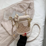 Winter High PU Leather Women's Handbag Cylinder Shoulder Bag