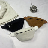 Corduroy Fanny Pack Female Chest Bags Belt Bag Women's