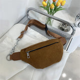 Corduroy Fanny Pack Female Chest Bags Belt Bag Women's