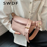 Leather Fanny Pack Female Chest Bags Belt Bag Women's