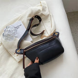 Women Leather Fanny Pack Waist Bag Female Chest Bags Belt Bag