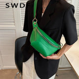 Leather Fanny Pack Female Chest Bags Belt Bag Women's