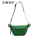 Leather Fanny Pack Female Chest Bags Belt Bag Women's