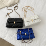 Soft Leather Chain Strap Shoulder Bag Flap Crossbody Purse