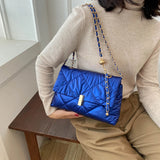 Soft Leather Chain Strap Shoulder Bag Flap Crossbody Purse