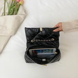 Soft Leather Chain Strap Shoulder Bag Flap Crossbody Purse