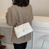 Soft Leather Chain Strap Shoulder Bag Flap Crossbody Purse