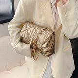 Soft Leather Chain Strap Shoulder Bag Flap Clutches Purse Crossbody Bag