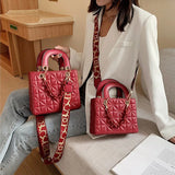 Quilted Crossbody Bag Small Square Leather Shoulder Handbag