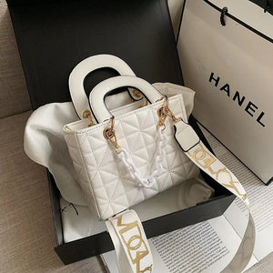 Quilted Crossbody Bag Small Square Leather Shoulder Handbag