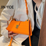 Crocodile Leather Crossbody Bag Orange Green Shoulder Tote